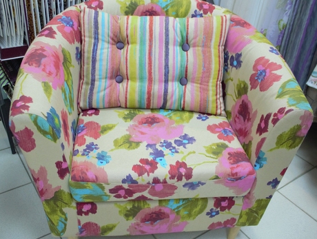 Обтяжка тканью кресла Тульста из IKEA - Обтяжка красивой тканью Икеевского кресла Тульста 